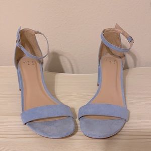 Baby Blue Suede Ankle Strap Heel